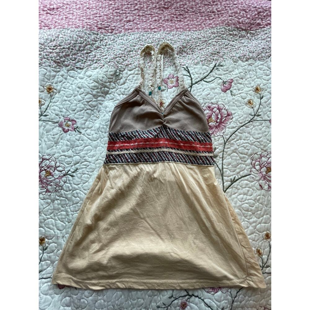 vintage free people patchwork babydoll cami top